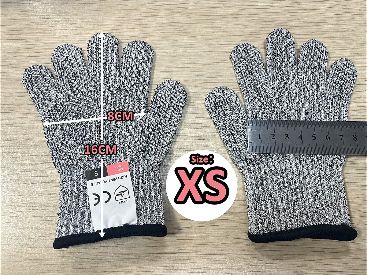 NEW Arrivals XXS-XL Size Level 5 Safety Anti Cut Gloves High-Strength Industry Kitchen Gardening Anti-Scratch Anti-Cut Glass Cutting Multi-Purpose Top Quality Class 5 Gloves