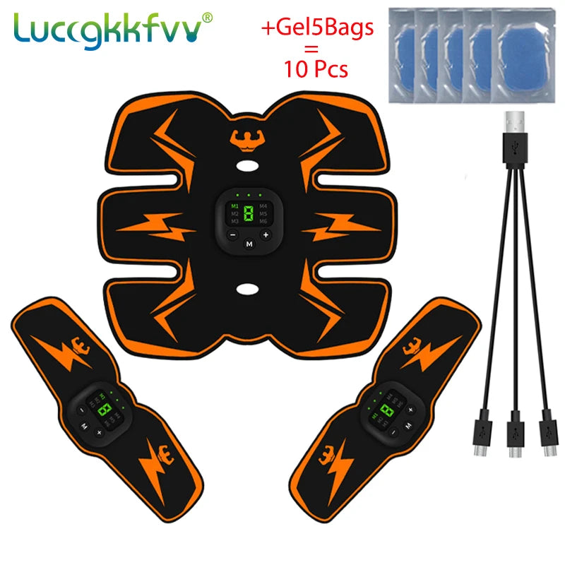 Smart EMS Wireless Muscle Stimulator Full Set Fitness Trainer Abdominal Training Electric Weight Loss Stickers Body Slimming Massager Sports Accessories Women Men Health Care Supplies