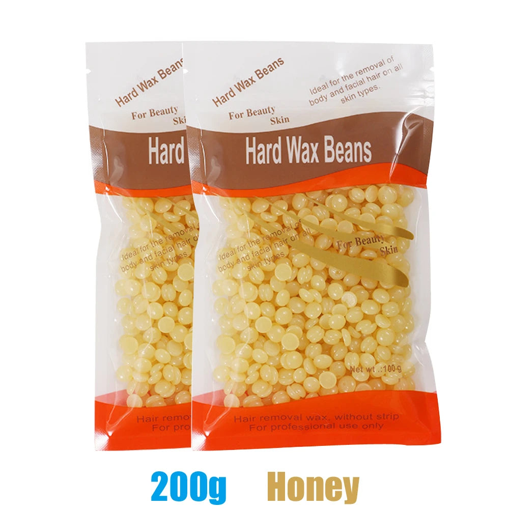 200gr Hair Removal Wax Japanese Paraffine Beans Chamomile, Cream, Honey, Rose, Lavender, Coffee, Aloe, Strawberry Wax Beans Women Men Hair Care Supplies
