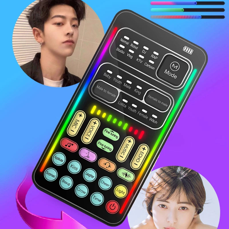 New Voice Changer Mini Portable 8 Voice Changing Modulator with Adjustable Voice Functions Phone Computer Sound Card Mic Tool