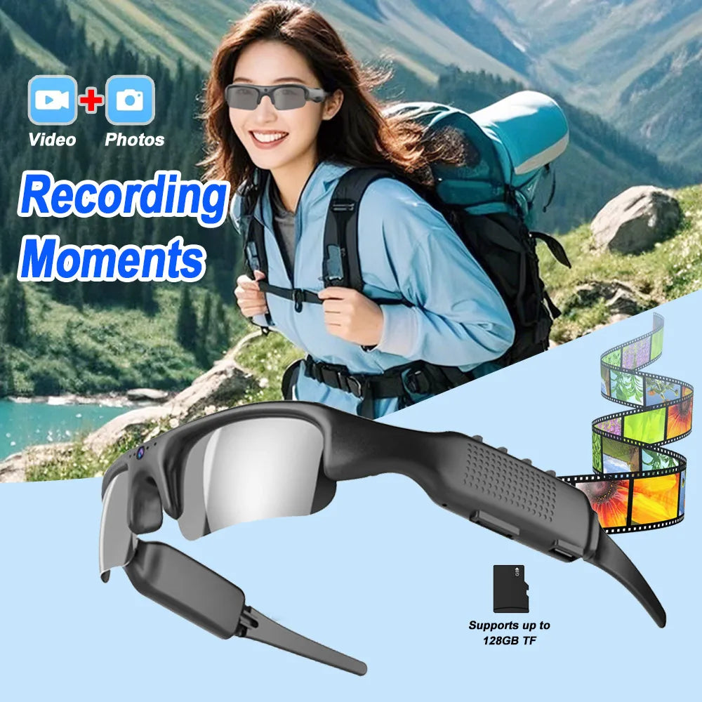 NEW HD 1080P Glasses WIFI Camera Outdoor Bicycle Motorcycle Security Protection Sunglasses Video Camera Smart Glasses Sports Camera
