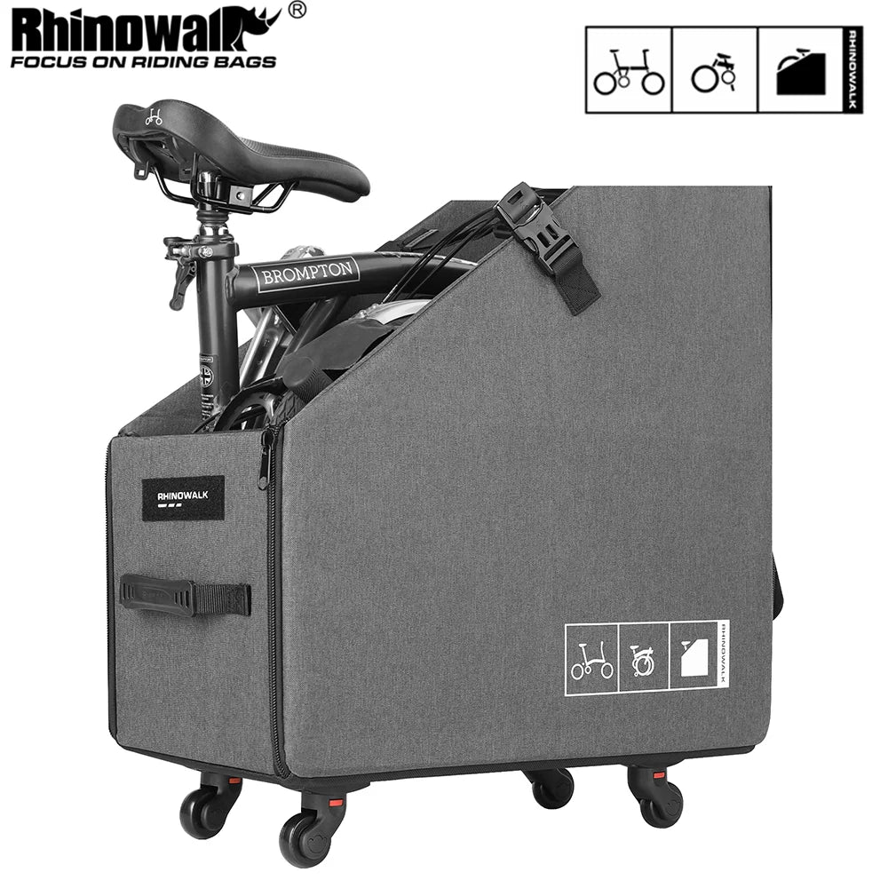 Folding Bike Trolley Storage Box With Quick Release Wheel For Brompton Bike Fit 14-16 Inch Folding Bicycle Car Storage Trunk