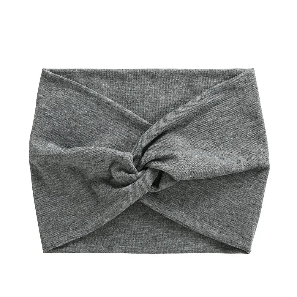 NEW Arrivals 44 Colors/Patterns Sports Elastic Wide-Brimmed Headband Unisex Solid Color Knotted Soft Anti-Slip Warm Turban Bandana Elastic Hairband Ladies Girls Fashion Apparel Accessories Clothing Supplies