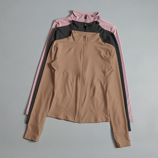 NEW Arrivals S-2XL 5 Colors Women Zip Fitness Yoga Shirt Long Sleeve Sports Jacket Gym Top Activewear Running Coats Workout Clothes Woman Sports Apparel Supplies