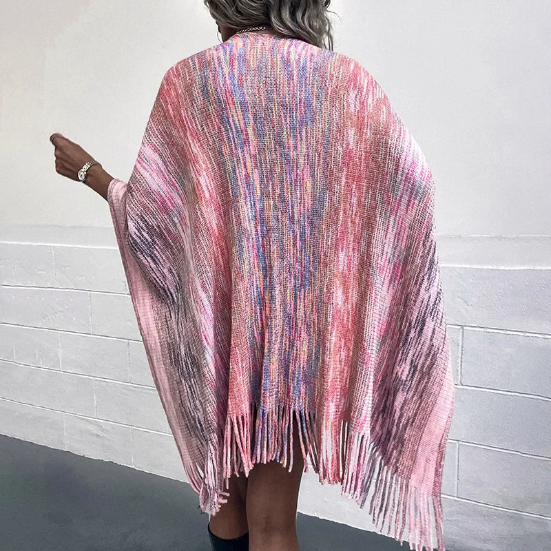 NEW Arrivals High Quality Luxury Shawl Cardigan Coats Women Sweaters Full Sleeve Tassel Cloak Coat Capes Elegant Splice Open Stitch Ponchos Autumn Winter Girls Ladies Fashion Apparel Accessories Clothing Supplies