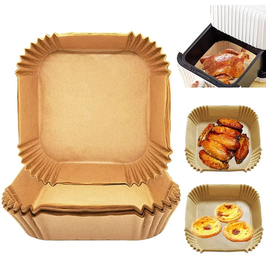 100/200Pcs Air Fryer Disposable Paper Non-Stick Air Fryer Baking Papers Round Air-Fryer Paper Liners Paper Kitchen Accessories