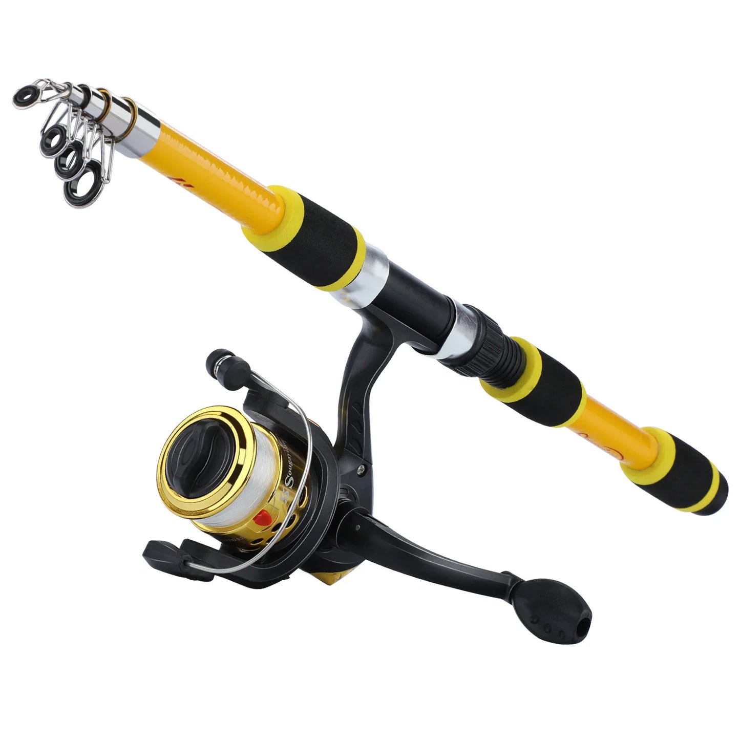 Full Set 1.8M Spinning Fishing High Speed Rod and Reel Combo 5.2:1 Telescopic Rod with 3BB Fishing Reel Max Drag 5kg Full Fishing Kit Outdoor River Lake Rock Fishing Sets