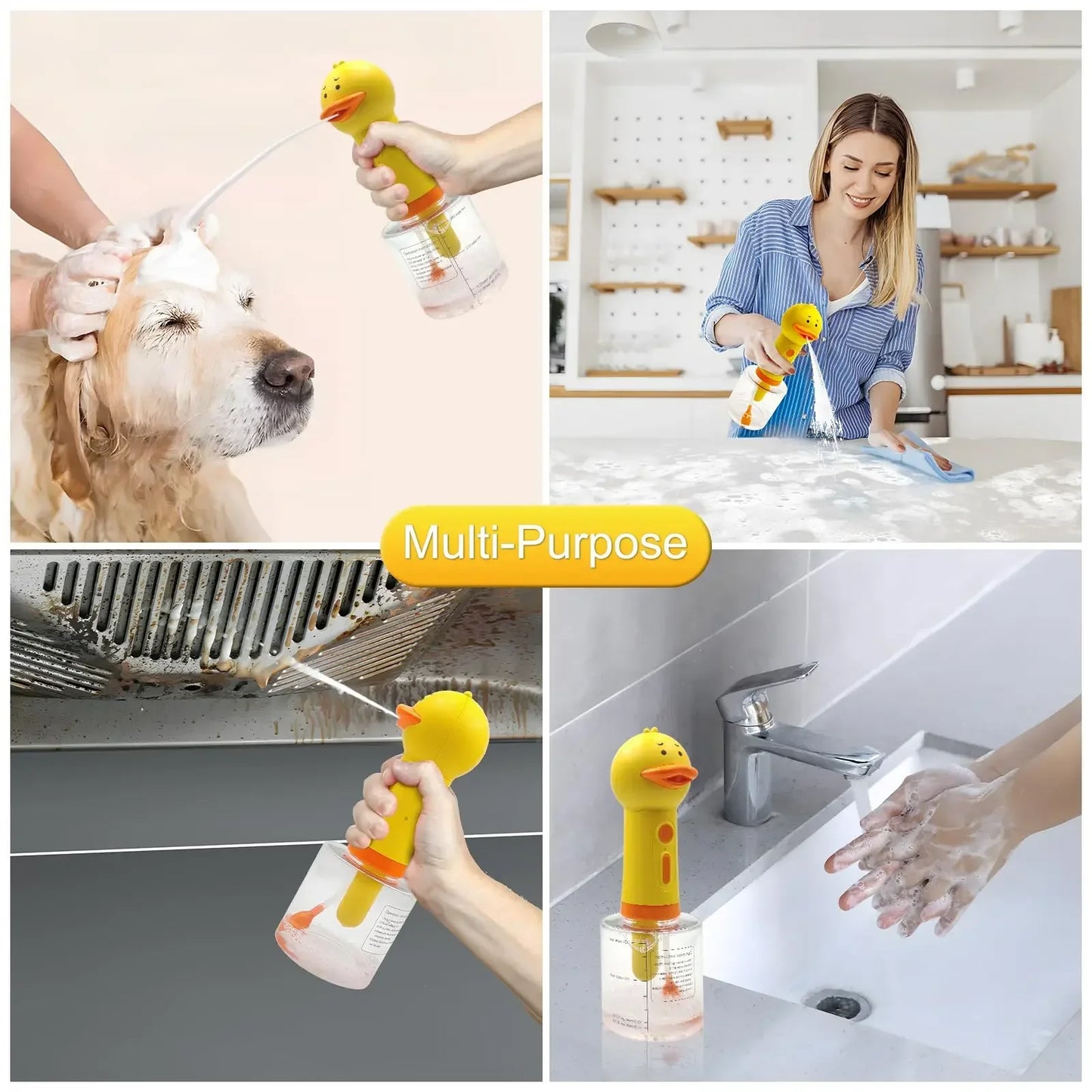 Yellow Duck Electric Foam Machine ,Handhold Automatic Soap Dispenser Foam Machine Launcher For Cat & Dog Bathing Pet Accessories