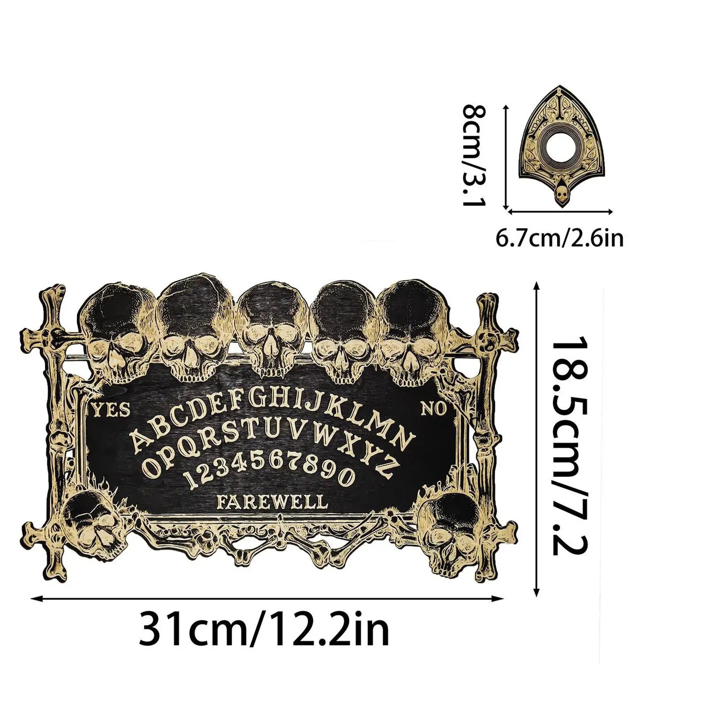 NEW Paranormal Spirit QUIJA Board Wood Talking Board Eagle/Tree/Scull for Divination Tabletop Decision-Making Aid Entertainment Prop for Group Games Gathering Fun