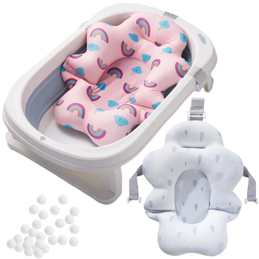 NEW Arrivals Baby Bath Support Pad Foldable Floating Seat Adjustable Newborn Bathing Cushion Infant Safety Net Hammock Babies Personal Care Supplies