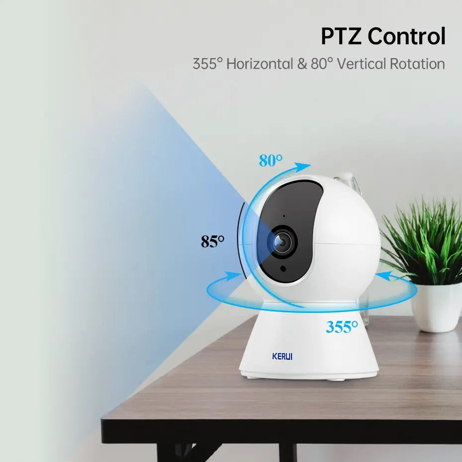 KERUI Tuya Smart Mini WiFi IP Camera Indoor Wireless Home Security AI Human Detect CCTV Surveillance Camera 2MP Auto Tracking