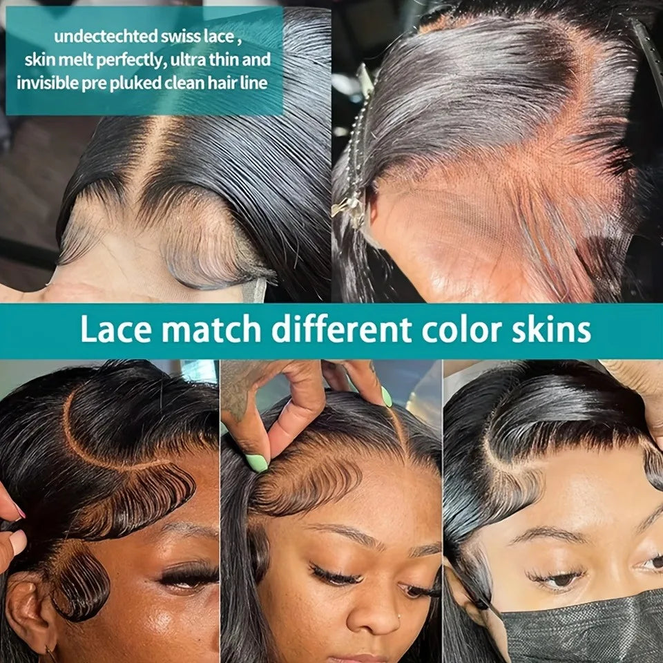 8-40inch 13x4 HD Lace Front Natural Human Hair Wig Brazilian Straight Lace Front Human Hair Wigs For Women Glue-Less Wigs On Clearance Sale Women Hair Care Supplies