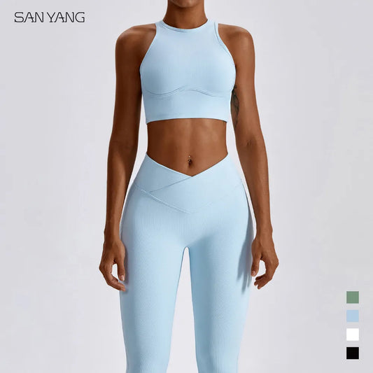 Yoga Set Seamless Women's Sportswear Workout Clothes Athletic Wear Gym Legging Fitness Bra Crop Top Sports Suits High Quality