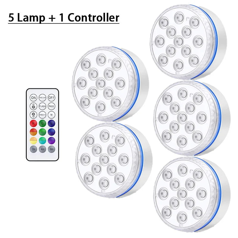 Pool Light Underwater Swimming Pool Lighting 13LEDs Updated Submersible Light IP68 Outdoor Spotlight for Aquarium Fish Tank Pond