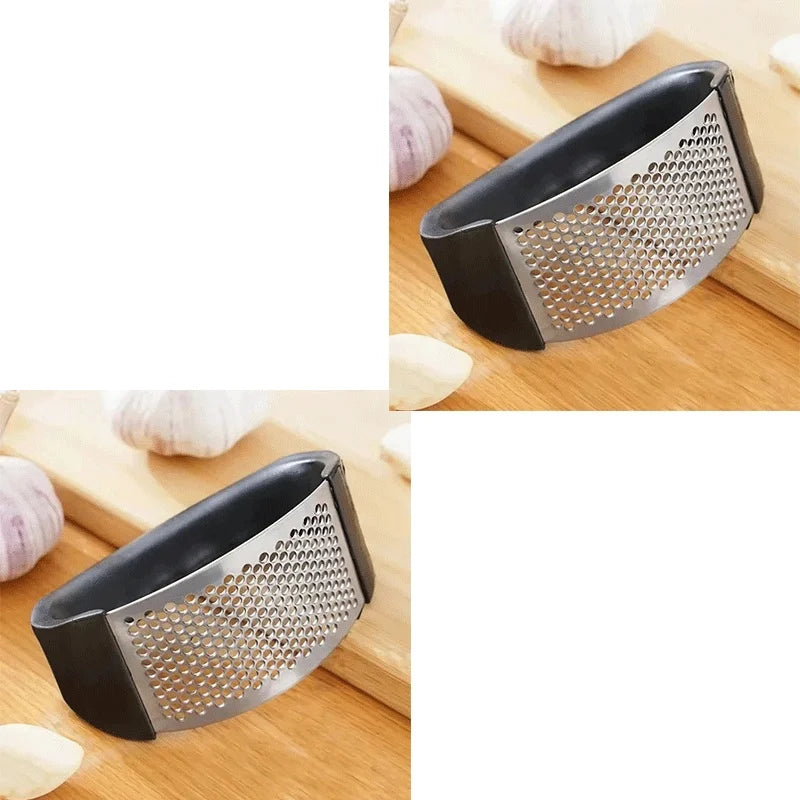 NEW Arrivals 9 PCS Set Stainless Steel Washable Garlic Press, Thickened Garlic Clip, Household Garlic Puree Grinder, Garlic Mortar, Kitchen Tools Set