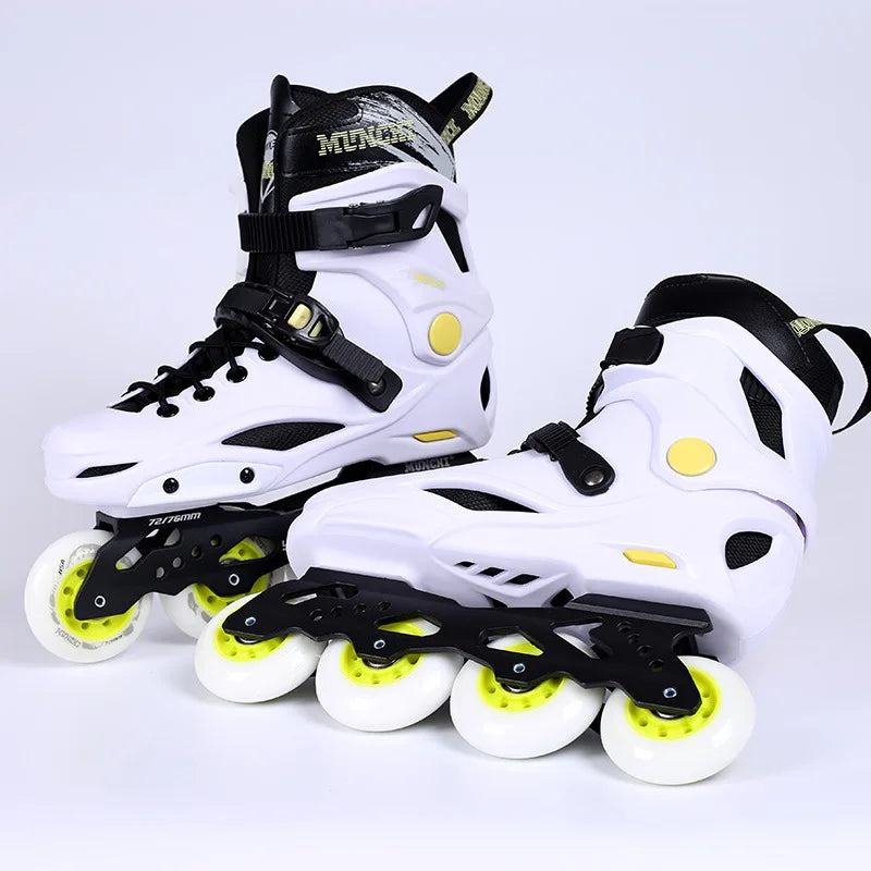 New Style Black White Inline Roller Skates Shoes Professional Speed Skate Outdoor Man Woman Students patines de 4 ruedas