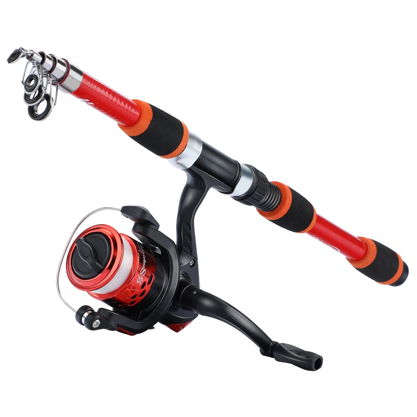 Full Set 1.8M Spinning Fishing High Speed Rod and Reel Combo 5.2:1 Telescopic Rod with 3BB Fishing Reel Max Drag 5kg Full Fishing Kit Outdoor River Lake Rock Fishing Sets