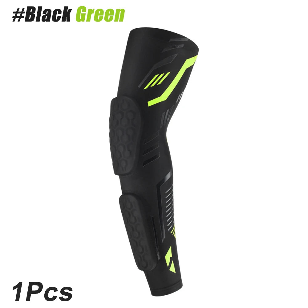 M-2XL Plus Size Professional Padded Arm Sleeves, Youth and Adult Elbow Forearm Crashproof Pads for Cycling Football Basketball Volleyball Soccer Women Men Sports Clothing Accessories
