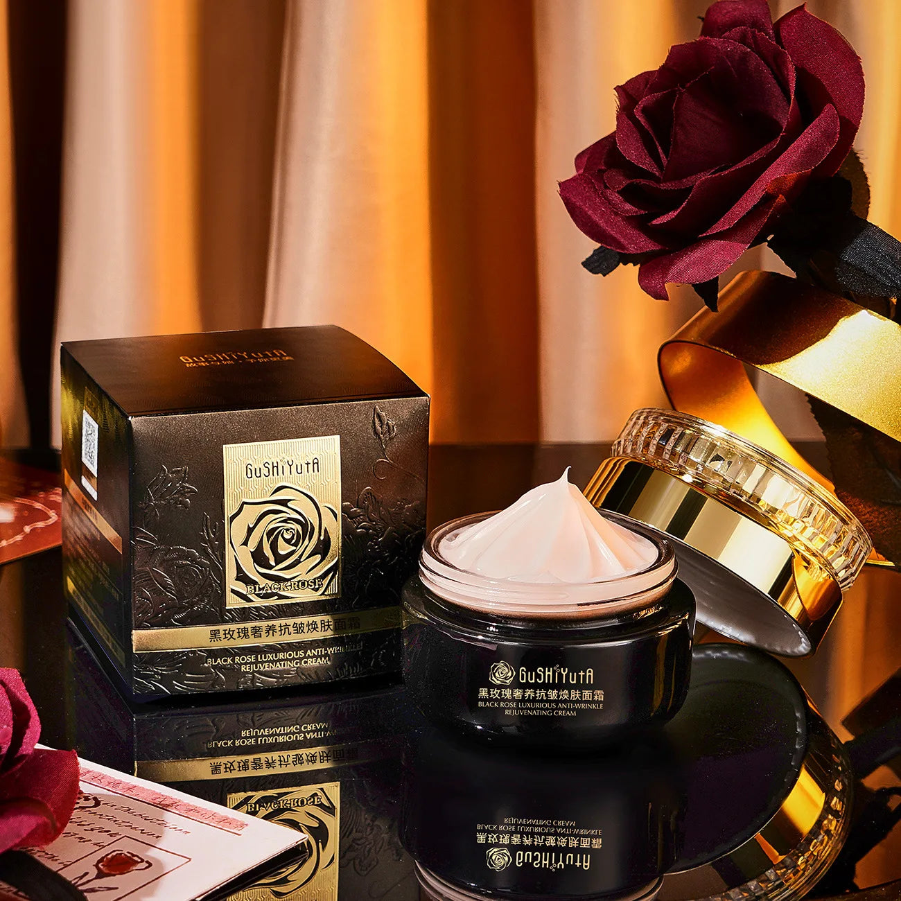 Black Rose Instant Face Lift & Firm Skin Cream Sustainable Face Lifting Reduces Fine Lines Gentle Moisturizing Care Cream Women Skin Care Supplies Korean Products