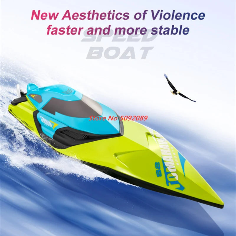 NEW Set 70KM/H High Speed 50CM Big 200M with Remote Control + 3 Batteries Ship Boat Rowing Waterproof Capsize Reset RC Racing Boat Speedboat Add Carry Bag Adults Kids Water Sports Supplies