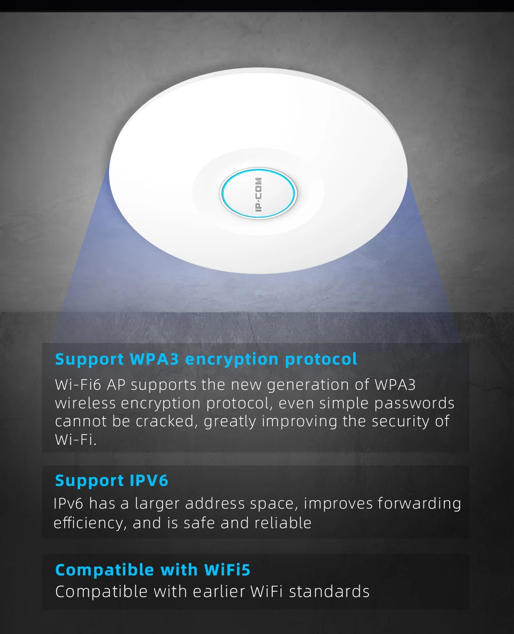 Business Office AX3000 WI-FI 6 Wireless Ceiling Access Point Support Mesh Seamless Roaming MU-MIMO Poe Powered Dual-Band WI-FI Range Extender