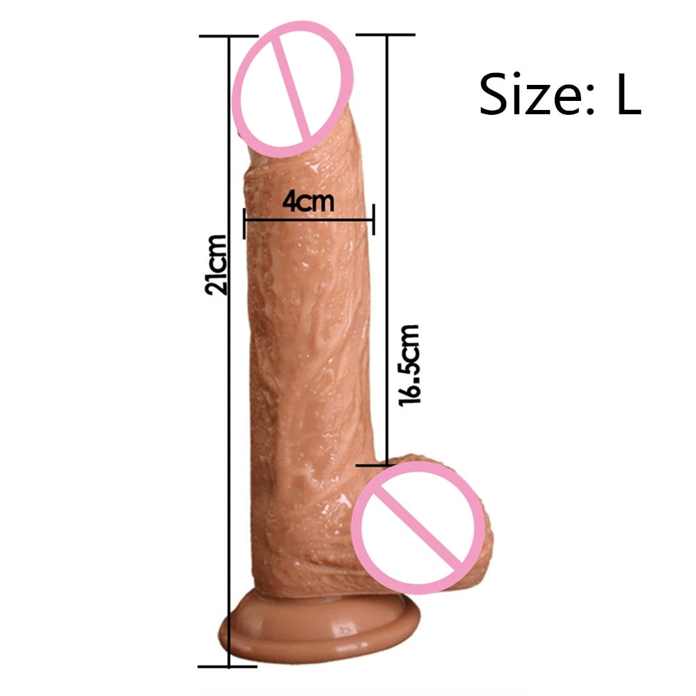 7/8 Inch Huge Realistic Dildo Silicone Penis Dong with Suction Cup for Women Masturbation Lesbain Anal Sex Toys for Adults 18