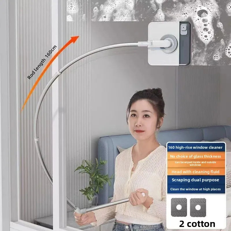 NEW Arrivals Double-Sided Arc-Shaped Household Glass Cleaner Tool Efficient Water Scrubber Window Cleaning Device Human-Arm Simulation