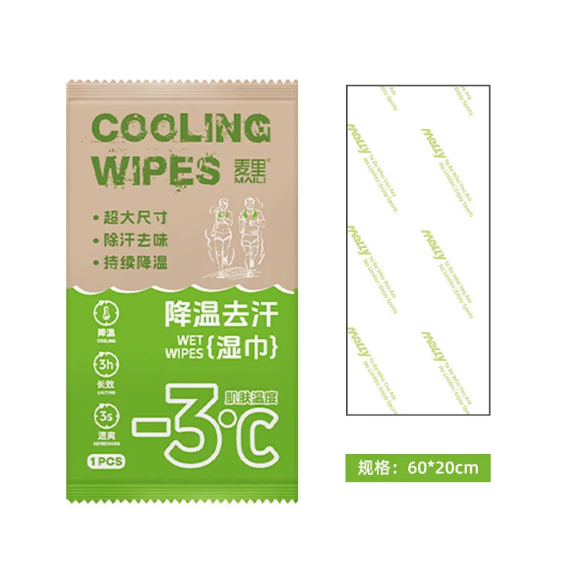 10 PCS Korean Set Cooling and Sweating Large Wet Wipes Ice Towels for Summer Cool Sensation Paper Outdoor Camping Beach Running Hiking Cycling  Sports Disposable Heat Relief Cool Sweat Wipes