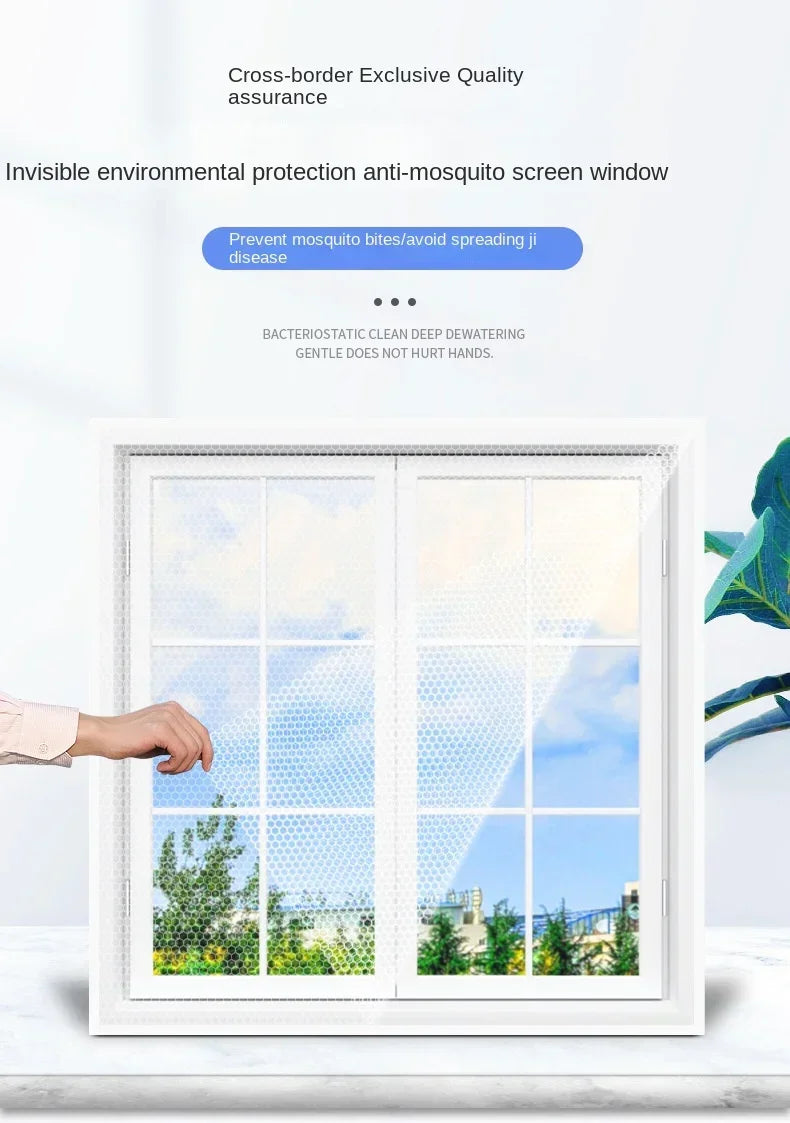 1PC DIY Mosquito Net for Bed Window Home Textile the Mesh Indoor Self-Adhesive Anti-Insect and Fly Screen Curtains Garden Home Office Windows Net