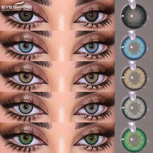 NEW 15 Types/Colors Pattaya-Sahara-Alps Green Brown Colored Contact Lenses for Eyes Natural Eye Lenses Gray Contacts Green Lenses Blue Lenses Fashion Beauty Salon Supplies Eyewear Accessories