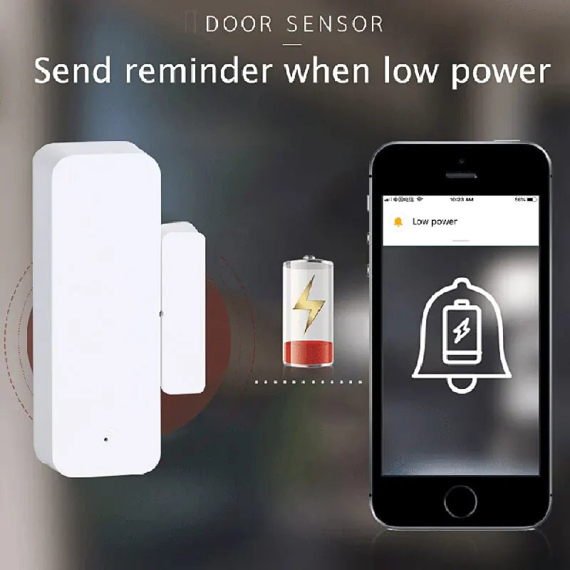 Smart WiFi Door Sensor Door Open/Closed Detector Home Alarm Security Protection Smart Life Control Via Alexa Google Home