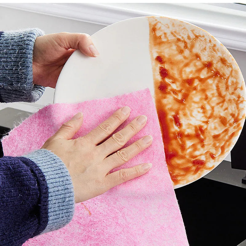 NEW Arrivals 20PCS/Rolls 25x25CM 8 Colors Reusable Cleaning Wipe Household Kitchen Cloth Microfiber Towel Rolls Dish Rags Wash Paper Towel Replacement Car Home Office Cleaning Tools