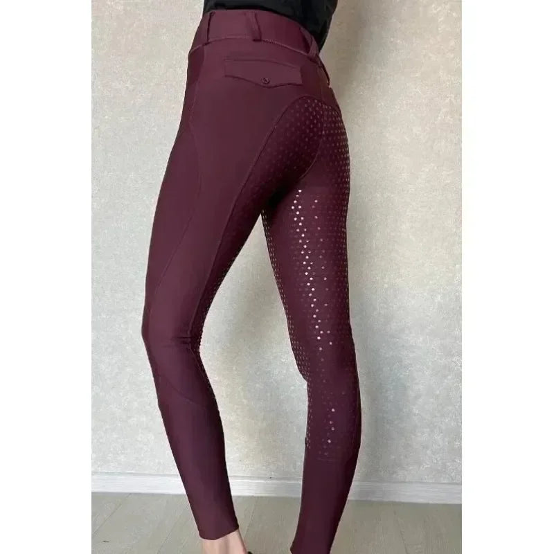 S-XL Size 7 Colors Full Seat Silicone Equestrian Breeches Anti-Pilling Horse Riding Tights Women  Riding Pant Equestrian Clothes