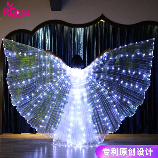 Japanese  Angle LED Wings Tech Wear Adult Costume Cape Circus Led Light Luminous Costumes Party Show Led Isis Wings Dancewear Stage Performance Rave Party Fashion Clothing Supplies