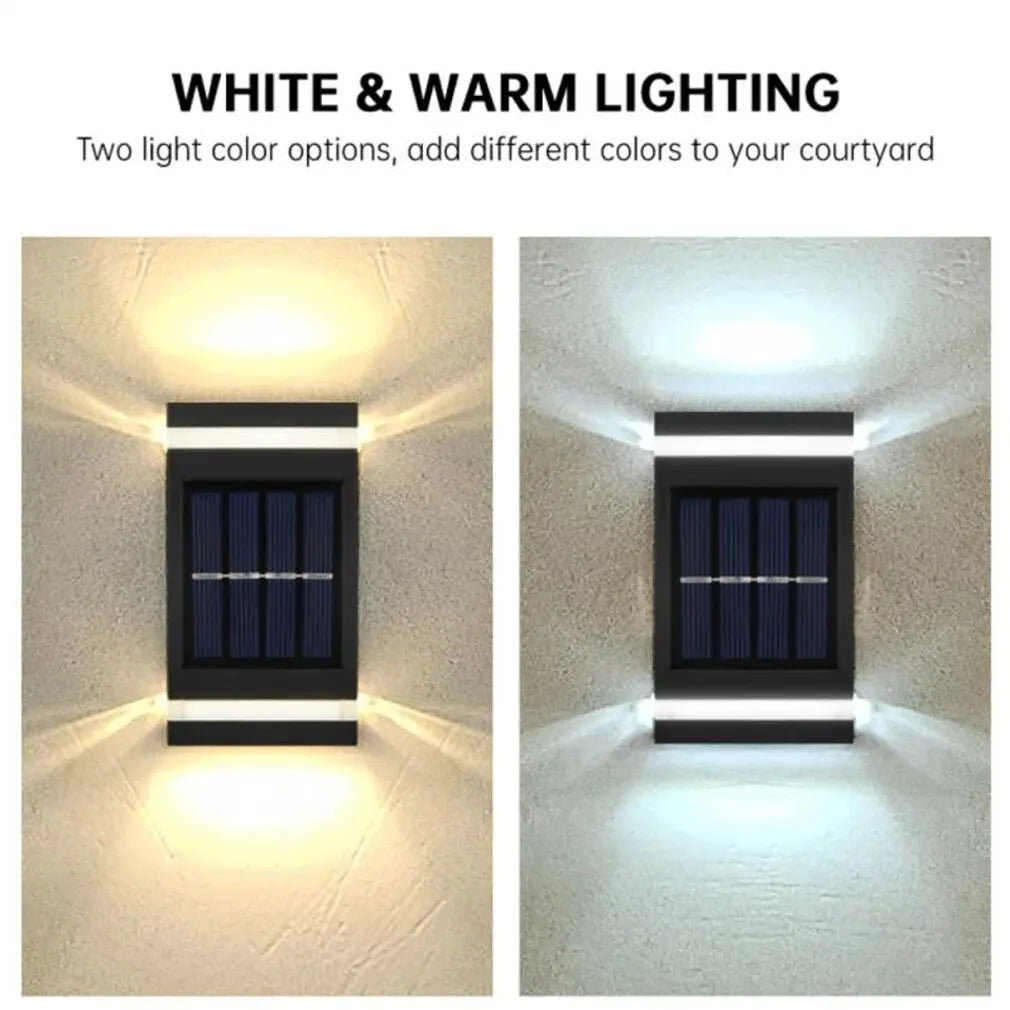 Solar Wall Lamp Outdoor Waterproof Solar Powered Light UP and Down Illuminate Home Garden Yard Decoration Outside Sun Lights