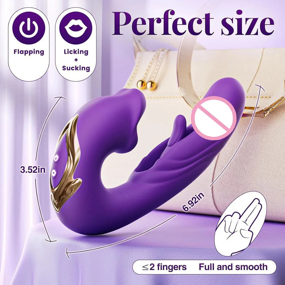 3 in 1 Sex Toys G Spot Vibrator Adult Sex Toys for Women, Tongue Rose Sex Toy Dildo Clitoral Stimulator with Licking Sucking 7