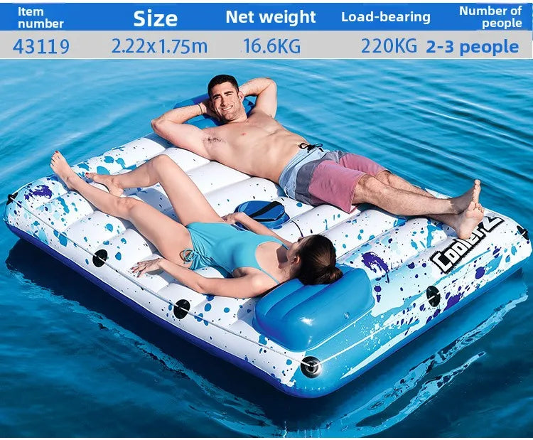 Large Inflatable Floating Island with Awning 8-10 People Floating At Sea Adult Household Floating Shade Boat Summer Ocean Family Party