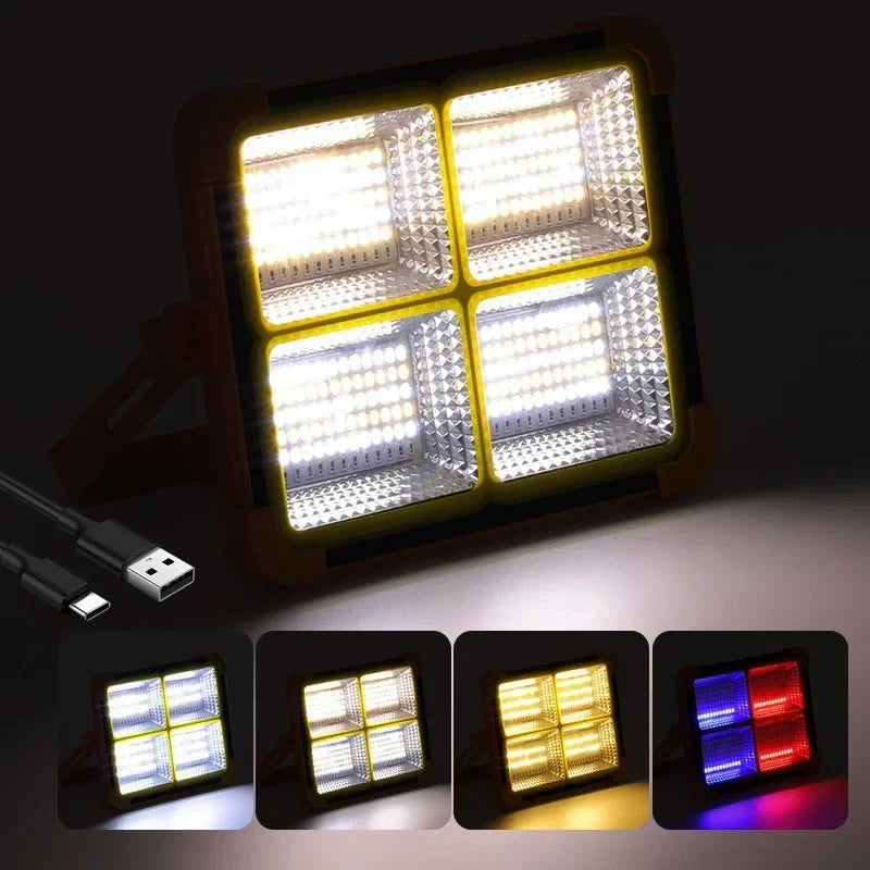 10000000LM Solar Portable LED Lamp Bright Rechargeable Multifunction Waterproof Camping Lamps Outdoor Emergency Portable Lantern