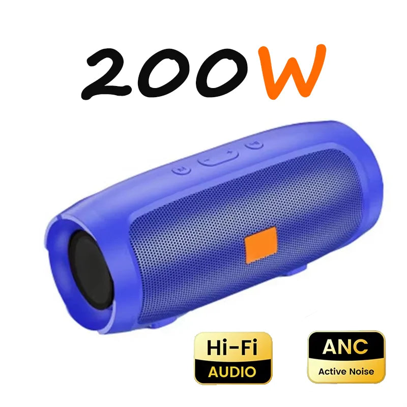 200W NEW Portable Bluetooth Speaker Wireless High Fidelity Surround Sound Box Outdoor Camping Picnic Hiking Waterproof Camping Party Loudspeaker