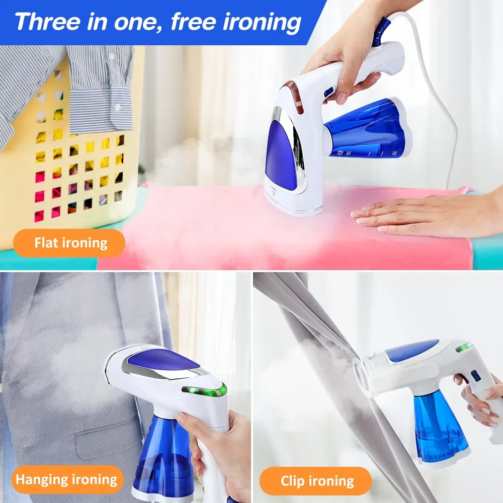 NEW UK/US/EU/AUS Plug Handheld Garment Steamer for Clothes 1600W Powerful Electric Steam Iron Foldable Portable Traveling Clothes Steamer Home Travel Hotels Clothing