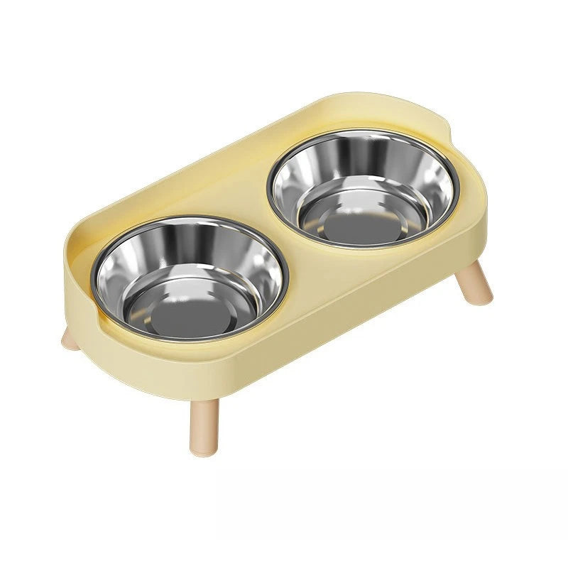 NEW Arrivals 4 Colors Cat Bowl Stainless Steel Double Bowl Anti Knock Pet Bowl Water and Food Integrated Cat and Dog Bowl Protects Cervical Spine
