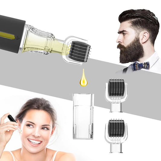 NEW Derma Roller Titanium Needle Vitamin Oil Roller For Face,Beard Roller,Hydra Roller Beard Growth,Hair Growth Beard Care and Serum Applicator Hair Care Supplies