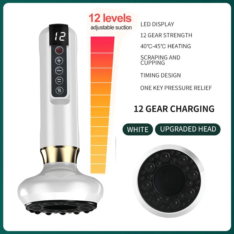 Electric Cupping Massager Vacuum Suction Cup Anti Cellulite Beauty Accessories Health Scraping Infrared Heat Body Slimming Massage Supplies