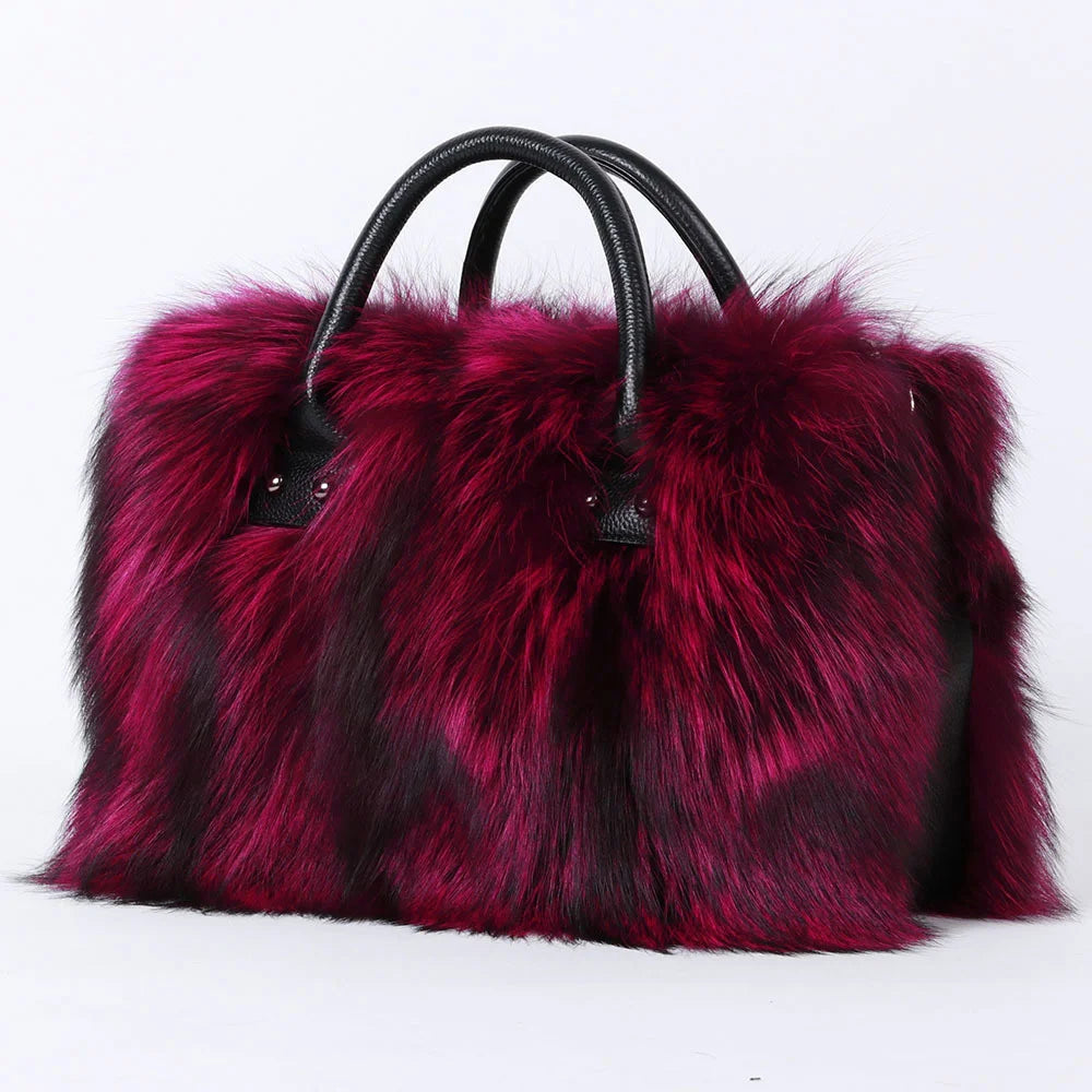 NEW Arrivals Luxury Real Fox Fur Bag Woman Crossbody Bags Furry Casual Fur Handbag Shoulder Bags Clutch Bag Fuzzy Luxury Evening Party Travel Wedding Birthday Party Bag Ladies Luxury Fashion Apparel Accessories Clothing Suppl