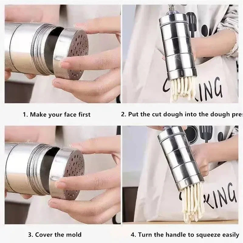 NEW Set Alloy  Steel Noodle Maker With 5 Models Manual Noodles Press Pasta Machine Kitchen Tools Vegetable Fruit Juicer Cutter Slicer Home Kitchenware Accessories Cooking Tools Sets