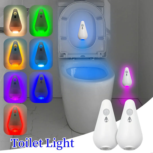 NEW Arrivals 2PCS Set 7 Color Toilet Seat Night Light Motion Sensor Light Toilet Bowl Light RGB Changing For Bathroom Decoration LED Rechargeable LED Light