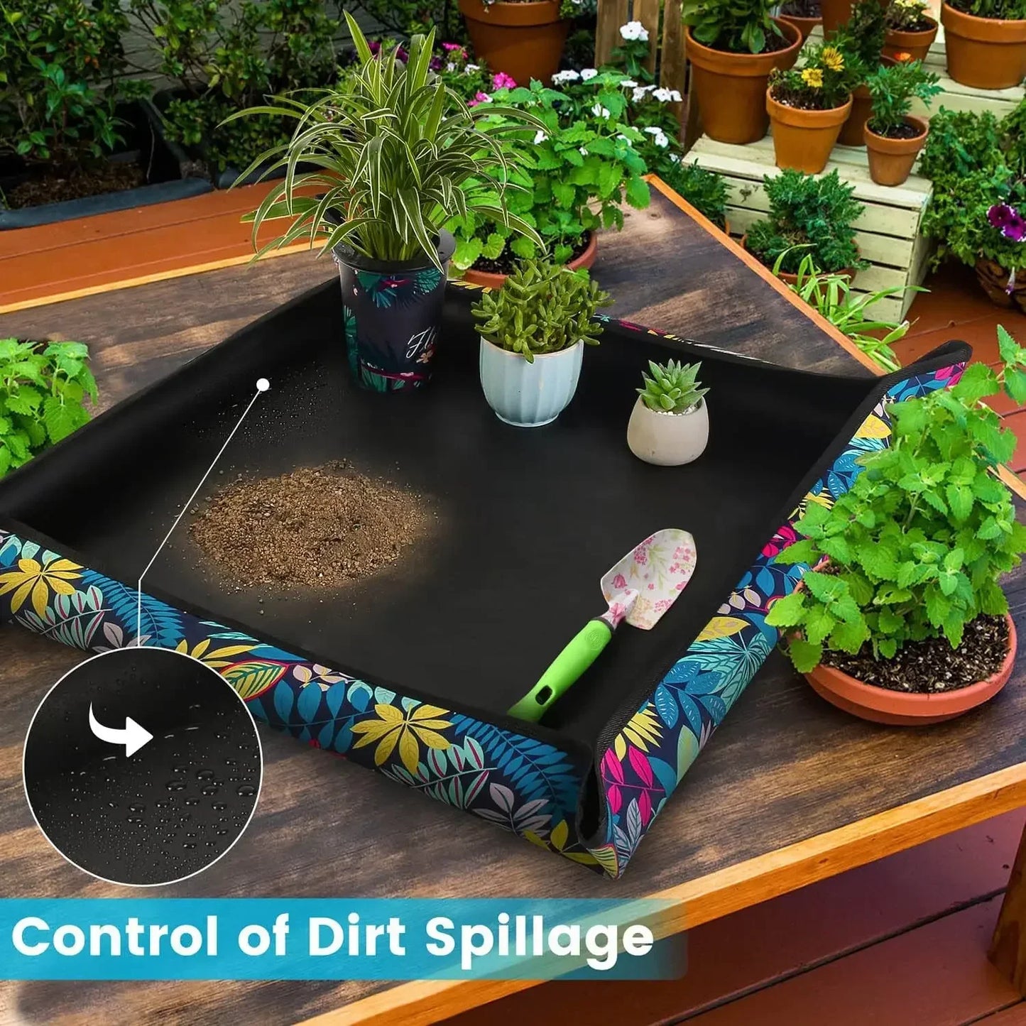 5-10PCS New Printed Oxford Gardening Mat Soil Replacement Mat Change Pots Plant Flowers Mix Soil Mat Gardening Tools Supplies