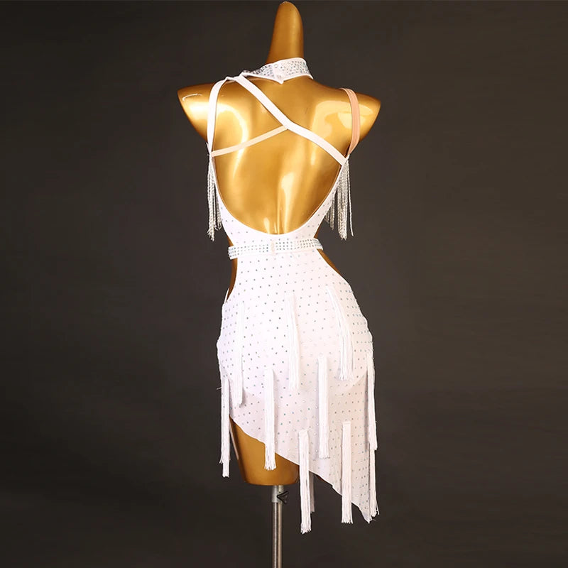 Low-Price Sales are Limited NEW S-2XL 4 Colors Latin Dance Competition Costume Salsa Tango Samba Dance Dresses Sexy Tassel Party Costume Fringe Dress Practice Clothing Ballroom Competition Dancing Dresses