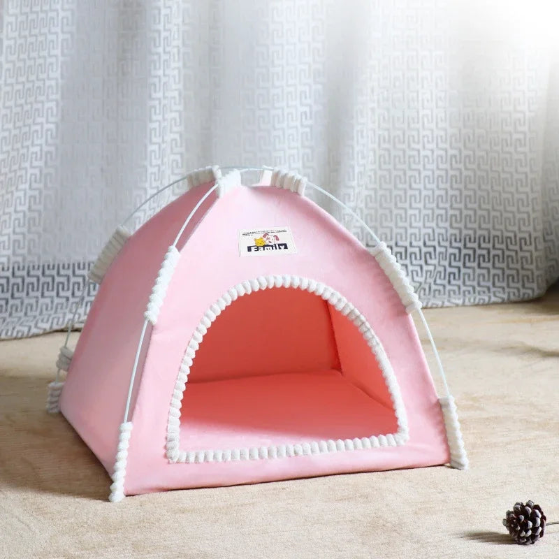 Foldable Cat House Pet Tent Four Seasons Universal Cat and Dog Pet Nest Summer Cool Mat Outdoor Portable Foldable Breathable House