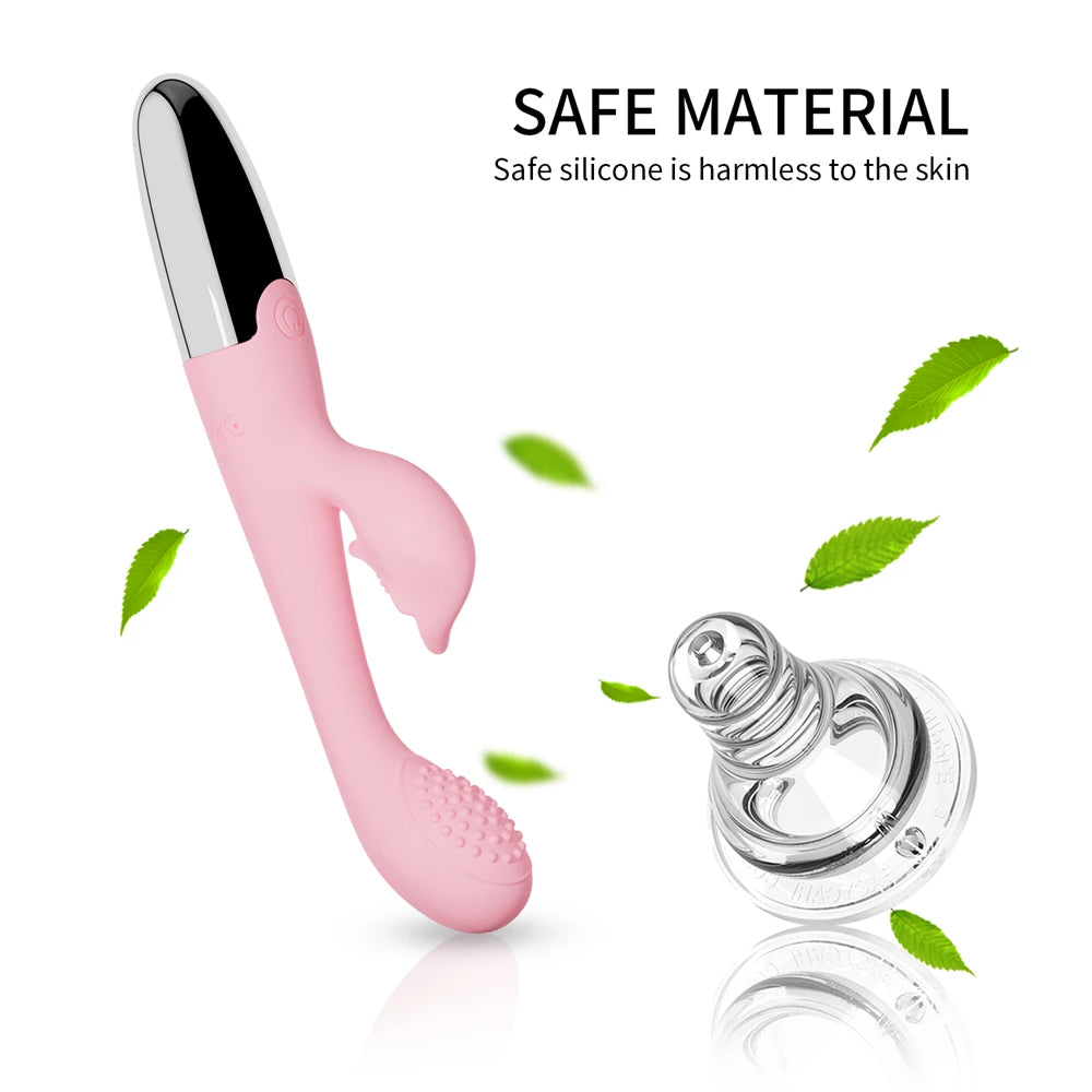 Powerful G Spot Rabbit Vibrator for Women Nipple Clitoris Stimulator Massager Dual Motors Dildo Adult Goods Sex Toys for Female